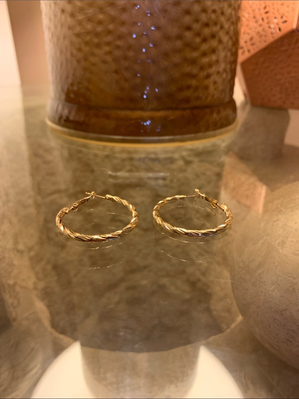 Gold Twisted Hoop Earrings